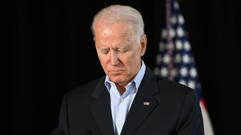 President Biden looks solemn after meeting with families of victims in the Surfside, Fla., building collapse on Thursday. 