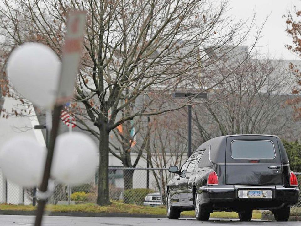 The hearse of Sandy Hook Elementary school victim Noah Pozner (Reuters)