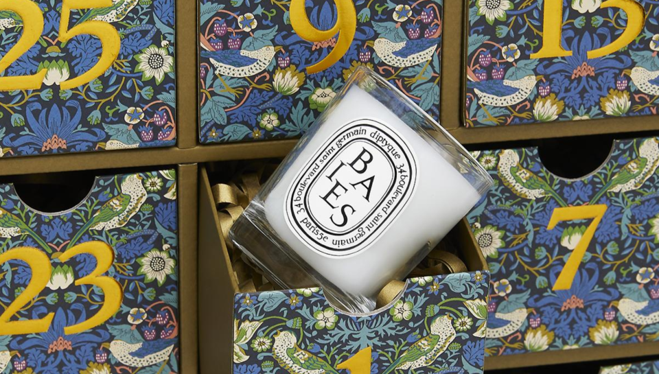The Liberty London Beauty Advent Calendar features a full size Diptyque candle [Photo: Liberty London]