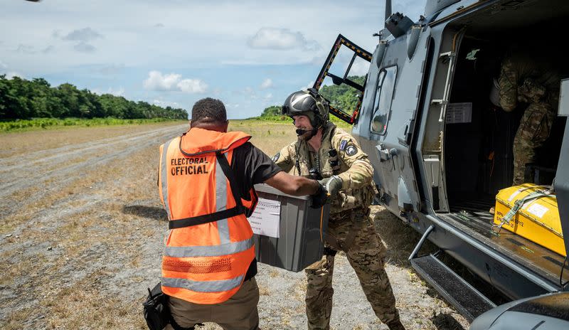 FILE PHOTO: FILE PHOTO: NZDF Joint Task Force assist in delivering ballot boxes to remote areas of the Solomon Islands