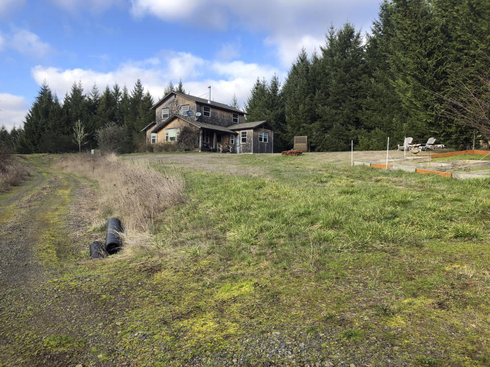 One of three buildings can be seen on Wednesday, Feb. 6, 2019 on a rural hilltop property in Carlton, Ore., where state and federal authorities say professional photographer 52-year-old Robert Arnold Koester drugged and sexually assaulted models and aspiring models he worked with. Koester faces more than 50 combined charges in Yamhill County, Ore., and Carlsbad, Calif., in the case and also faces child exploitation charges in federal court in San Diego. (AP Photo/Gillian Flaccus)