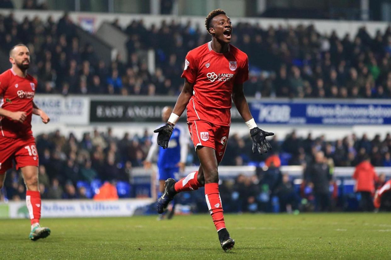 Rising star: Tammy Abraham scored 26 goals for Bristol City this season: Getty Images