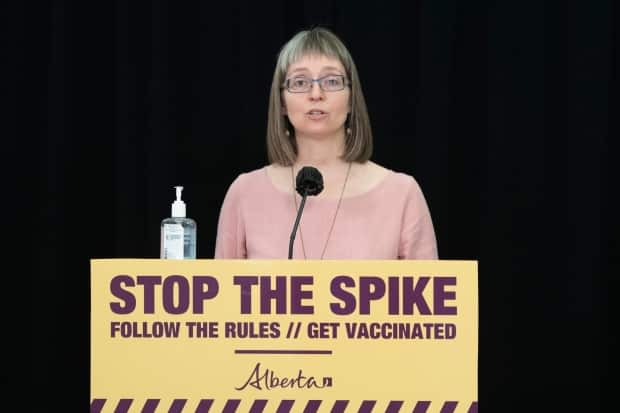 Dr. Deena Hinshaw, Alberta’s chief medical officer of health, provided another COVID-19 update on Tuesday. (Chris Schwarz/Government of Alberta - image credit)