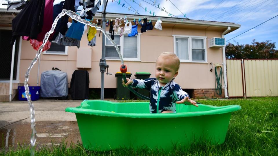 Aussie kids are looking to beat the heat by any means possible this week. Image: AAP