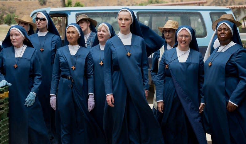 The nuns of Mrs. Davis led by Simone (Betty Gilpin).