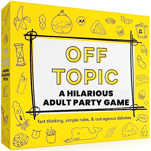 OFF TOPIC Adult Party Game - Fun Board and Card Game for Group Game Night, Yellow