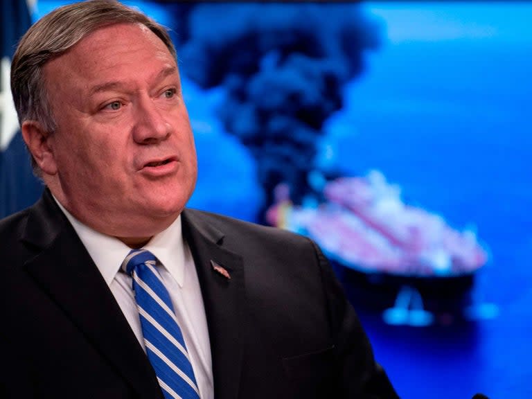Mike Pompeo has called on the UK to “take care of their ships” in the Strait of Hormuz amid increasing tensions between Tehran and the West since Iran seized a British oil tanker .The US secretary of state said in an interview with Fox News on Monday “the responsibility in the first instance falls to the United Kingdom”.“This is a bad regime, it’s not honouring the people of Iran, they’ve not conducted what amounts to national piracy — a nation state taking over a ship that’s travelling in international waters — this is the kind of behaviour we’ve seen out of Iran for 40 years."The United States has a responsibility to do our part, but the world has a big role in this too to keep those sea lanes open,” said Mr Pompeo.Confrontation between the United States and Iran has spiralled since last year when President Donald Trump pulled out of an international agreement signed by his predecessor Barack Obama which guaranteed Iran access to world trade in return for curbs to its nuclear programme.Since then, Iran has stepped up its nuclear activity beyond limits in the deal and Washington has accused Tehran of attacking ships in the Gulf. In June, after Iran shot down a US drone, Trump ordered retaliatory air strikes, only to abort them minutes before impact, the closest the United States has come to bombing Iran in their 40 year history of animosity.Last week the United States said it had shot down an Iranian drone, which Tehran denied.Washington's major European allies Britain, France and Germany opposed Trump's decision to quit the nuclear deal and have tried to remain neutral. But Britain was drawn more directly into the confrontation on 4 July when its Royal Marines seized an Iranian tanker off Gibraltar, accused of violating European sanctions on Syria.Iran repeatedly threatened to retaliate for that incident and has made little secret that its capture of the Stena Impero two weeks later was intended as a retaliatory move. It says the ship is being held over safety concerns and the 23-member crew, including 18 Indians and no British citizens, are safe.On Monday, Mr Pompeo also dismissed Iran’s announcement it had captured 17 spies working for the CIA and sentenced some to death.Iran made the announcement in state media, saying the alleged spies had been arrested in the year before March 2019. Such announcements are not unusual in Iran, but the timing has raised concerns that Tehran is hardening its position in its standoff with Western powers.“The Iranian regime has a long history of lying ... I would take with a significant grain of salt any Iranian assertion about actions that they’ve taken,” Mr Pompeo said.Mr Pompeo declined to comment about any specific cases, but added: “There’s a long list of Americans that we are working to get home from the Islamic Republic of Iran.”Donald Trump also refuted the reports in a tweet on Monday morning, writing, “The Report of Iran capturing CIA spies is totally false.”“Zero truth,” the president wrote. “Just more lies and propaganda (like their shot down drone) put out by a Religious Regime that is Badly Failing and has no idea what to do.”“Their Economy is dead, and will get much worse,” he added. “Iran is a total mess!”Additional reporting by Reuters