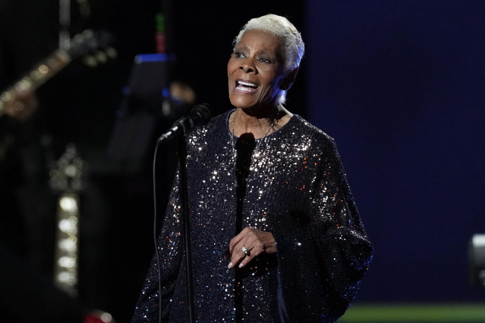 FILE - Dionne Warwick performs at MusiCares Person of the Year honoring Berry Gordy and Smokey Robinson at the Los Angeles Convention Center on Feb. 3, 2023. (AP Photo/Chris Pizzello, File)