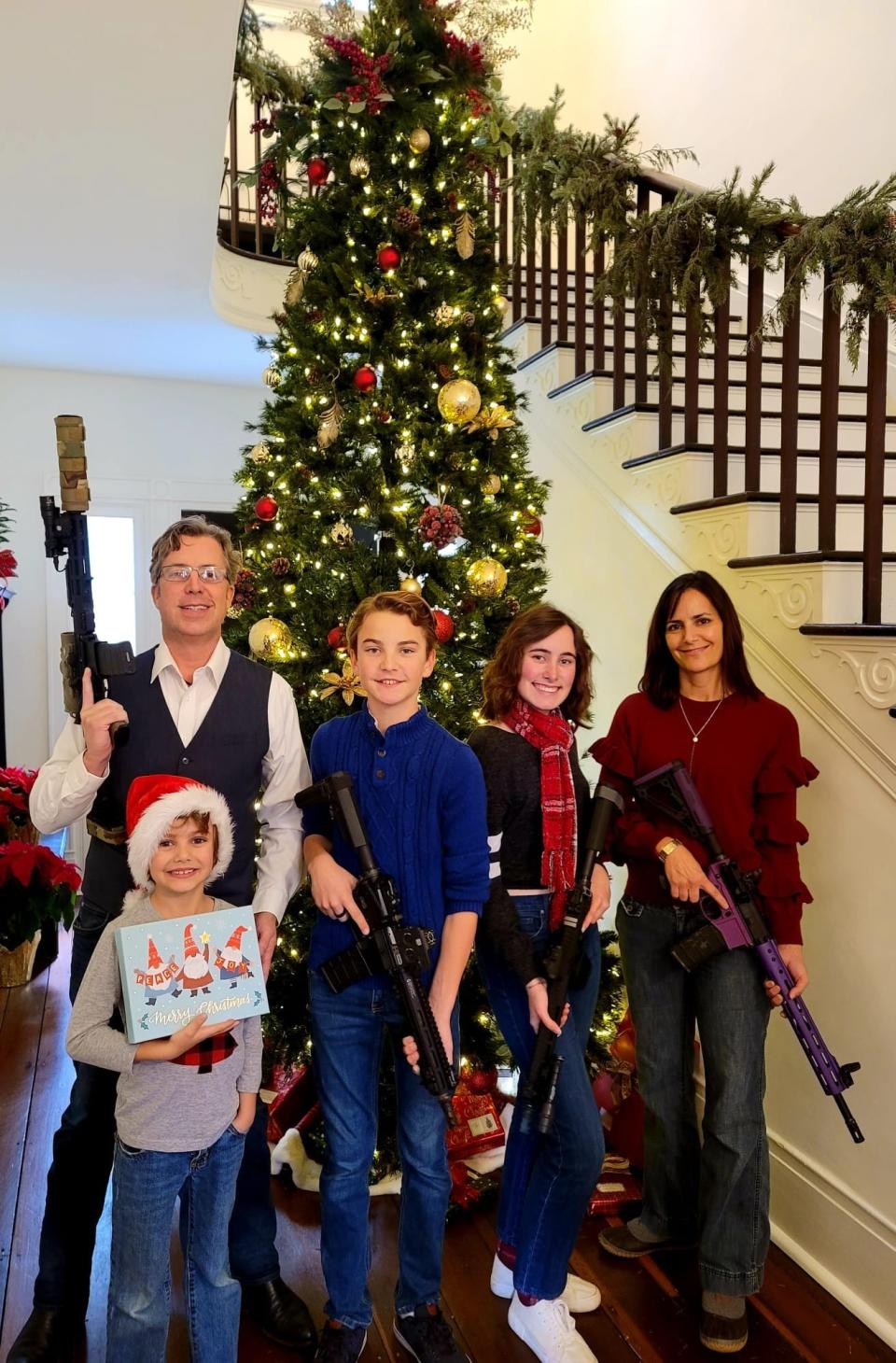U.S. Rep. Andy Ogles, R-Tenn., who represents the area in Nashville where a gunman killed six inside a school Monday, is seen here in a photo on his Facebook account in December 2021.