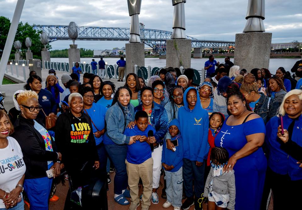 Shreveport Councilwoman Tabatha Taylor hosted a World Autism Day event where the Bakowski Bridge of Lights lit up blue Tuesday evening, April 2, 2024.