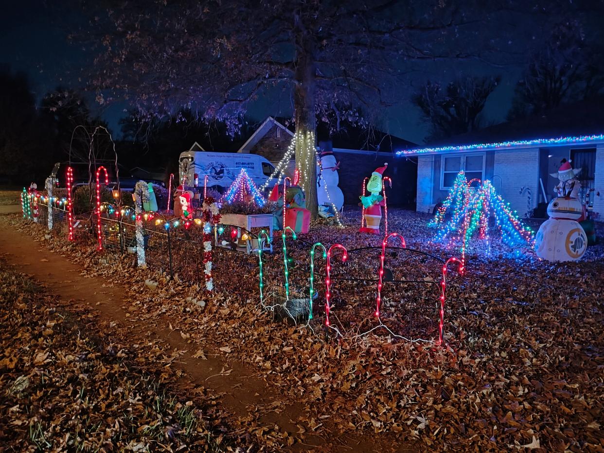 Christmas decorations at Nathan Dawes' home at 2633 S. National Ave. in 2023.