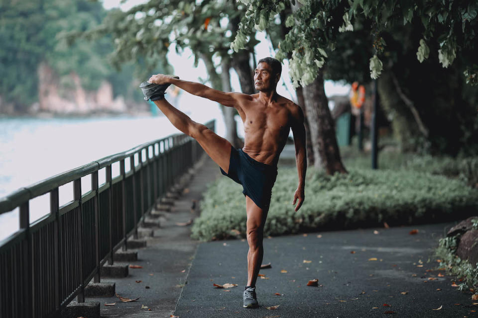 After his rowing career, Marcus continues to participate in open-swimming competitions.