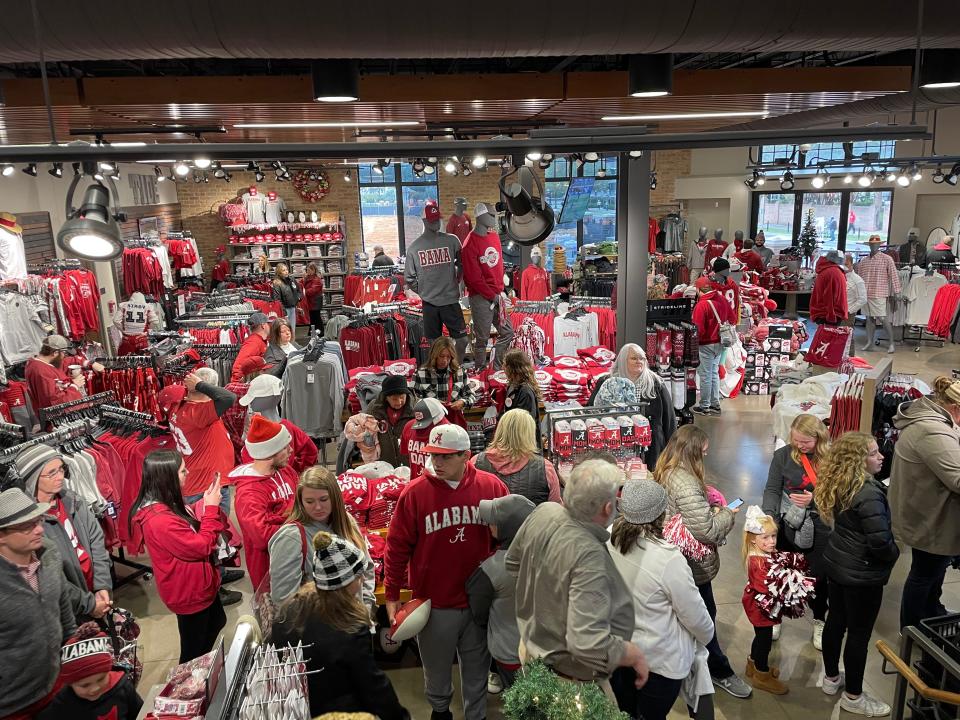 University of Alabama fans shop at the Corner Supe Store on Paul W. Bryant Drive after the Alabama-Austin Peay football game on Saturday, Nov. 19, 2022.