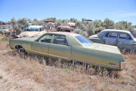 <p>Look at how incredibly straight the bodywork is on this 1973 Chrysler Newport sedan. While this car is huge, measuring 230in bumper-to-bumper, it’s certainly not the biggest barge to sail out of Detroit. That honor goes to the 1974-76 Cadillac Fleetwood 75 nine-passenger sedan, which measured 252.2in.</p>