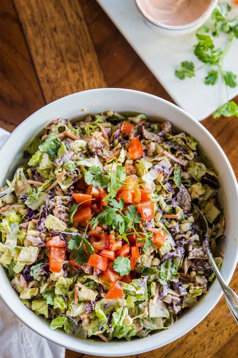 grilled vegetable and andouille salad