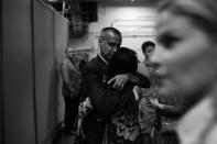<p>Former Trump staffer Corey Lewandowski gets a hug backstage after Donald Trump was officailly named the GOP nominee during the RNC Convention in Cleveland, OH on July 19, 2016. (Photo: Khue Bui for Yahoo News)</p>