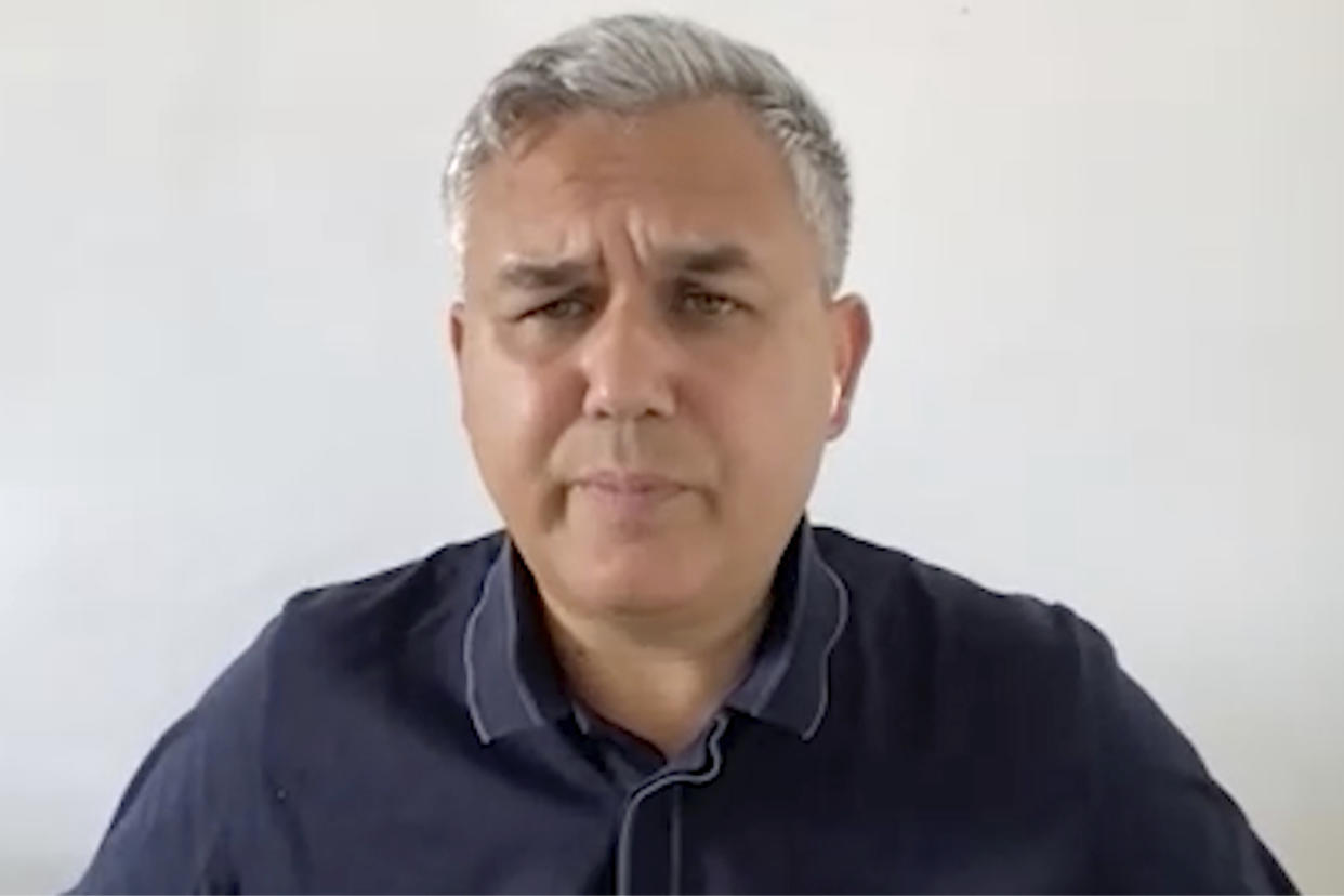 In this image from video, Abbas Gallyamov speaks during an interview in Israel in March 2023. Gallyamov, a political analyst in exile who was a speechwriter for Vladimir Putin from 2000 – 2001 and again from 2008 – 2010, said he believes the majority of Russia’s elites secretly oppose Putin’s war in Ukraine. He added that if the West had offered them an exit strategy instead of sanctions, more might have left. (AP Photo)