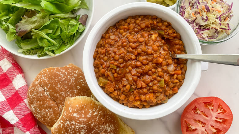 bowl of sloppy Joes