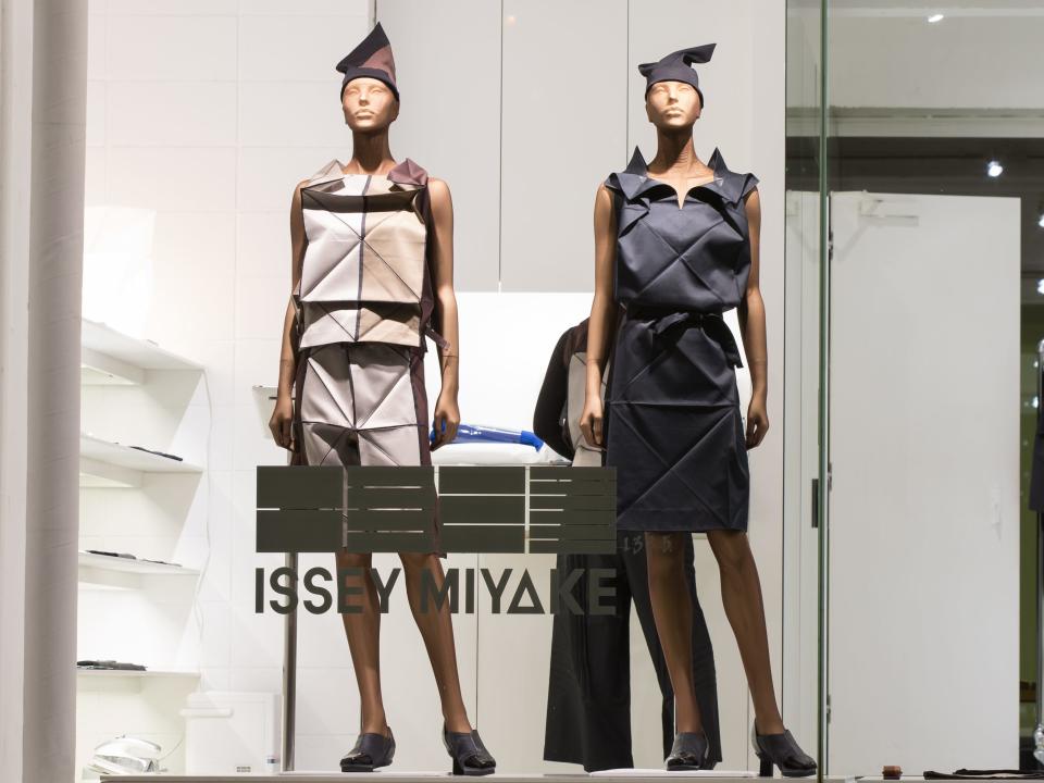 Issey Miyake 132 5 - Tokyo, window display 2014 as Part of the World Fashion Window Displays on January 16, 2014 in Tokyo, Japan