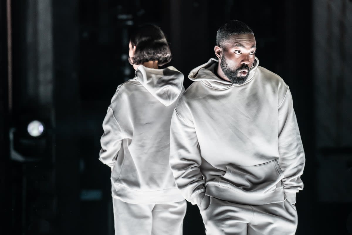 Paapa Essiedu and Taylor Russell in Lucy Prebble’s The Effect  (National Theatre/Marc Brenner)