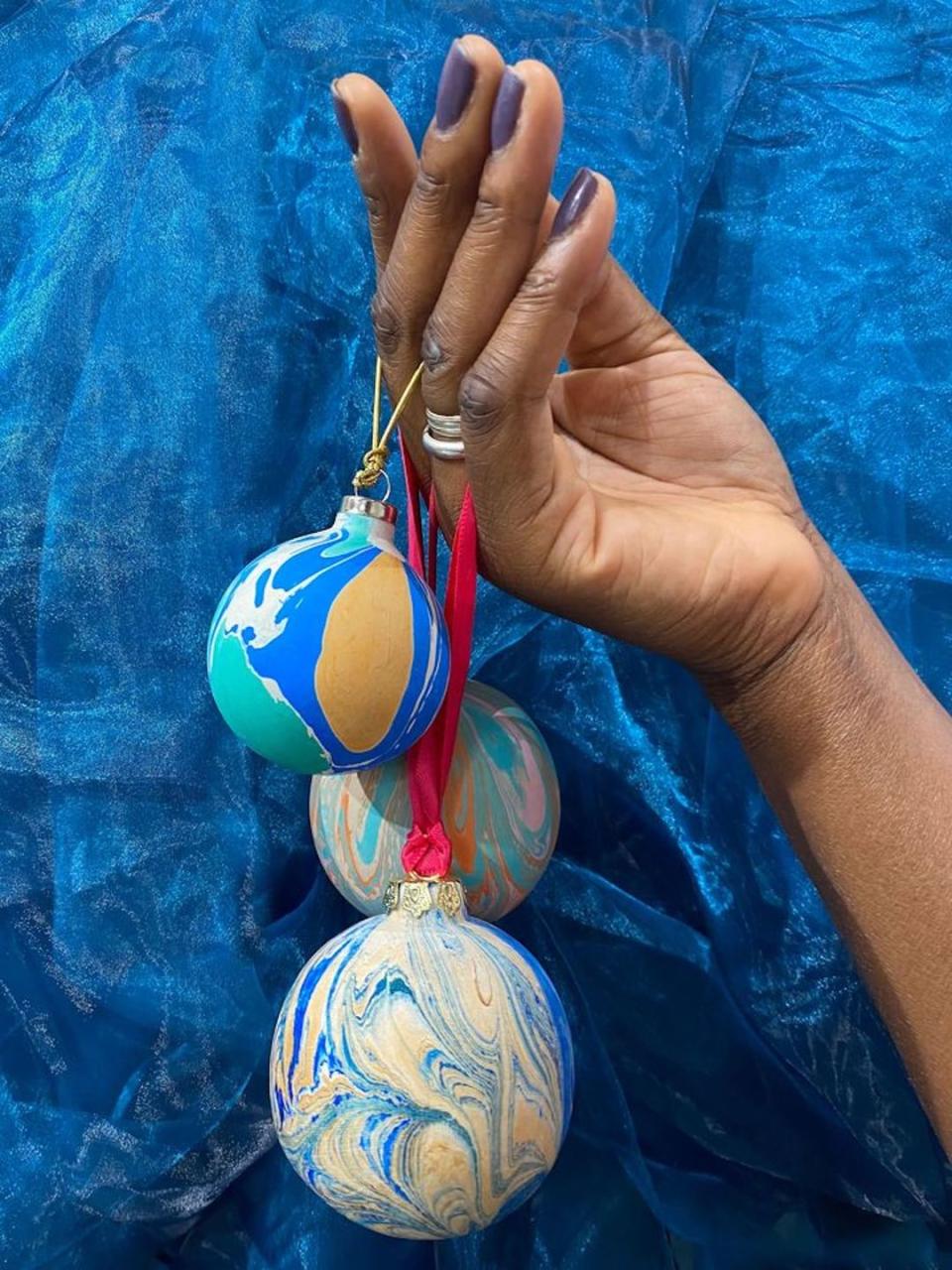 <p>Try your hand at marbling this Christmas and create some unique ceramic baubles for your tree. A mesmerising craft, in this <a href="https://classbento.co.uk/christmas-bauble-marbling-workshop" rel="nofollow noopener" target="_blank" data-ylk="slk:Christmas Bauble Marbling Workshop;elm:context_link;itc:0;sec:content-canvas" class="link ">Christmas Bauble Marbling Workshop</a> you'll learn different marbling techniques and make some one-of-a-kind Christmas baubles that you can use year after year. Book now via ClassBento.</p><p><a class="link " href="https://classbento.co.uk/christmas-bauble-marbling-workshop" rel="nofollow noopener" target="_blank" data-ylk="slk:£60: BOOK NOW;elm:context_link;itc:0;sec:content-canvas">£60: BOOK NOW </a></p>