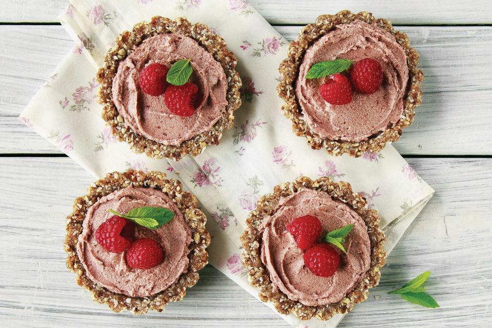 Mini Raspberry and Coconut Cream Tarts