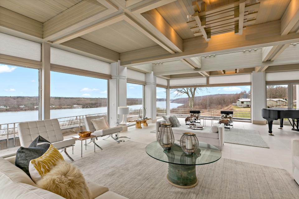 This Norman Jaffe-designed residence on the Hudson River in West Park is the only house Jaffe designed in the region. It is now on the market for $5.5 million.