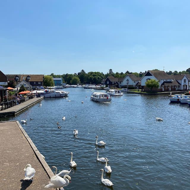 <p>The capital of the Norfolk Broads, Wroxham sits on the bank of the River Bure and is a great spot to hire a boat for a day to explore the national park. You'll find shops, pubs and restaurants, as well as the mainline railway station and <a href="https://www.countrylivingholidays.com/tours/norfolk-broads-rail-tour" rel="nofollow noopener" target="_blank" data-ylk="slk:Bure Valley Railway;elm:context_link;itc:0;sec:content-canvas" class="link ">Bure Valley Railway</a> station.</p><p><a class="link " href="https://www.countrylivingholidays.com/tours/norfolk-broads-rail-tour" rel="nofollow noopener" target="_blank" data-ylk="slk:VISIT WROXHAM DURING A RAIL TRIP TO NORFOLK;elm:context_link;itc:0;sec:content-canvas">VISIT WROXHAM DURING A RAIL TRIP TO NORFOLK</a></p><p><a href="https://www.instagram.com/p/CP1WsMCpO04/" rel="nofollow noopener" target="_blank" data-ylk="slk:See the original post on Instagram;elm:context_link;itc:0;sec:content-canvas" class="link ">See the original post on Instagram</a></p>