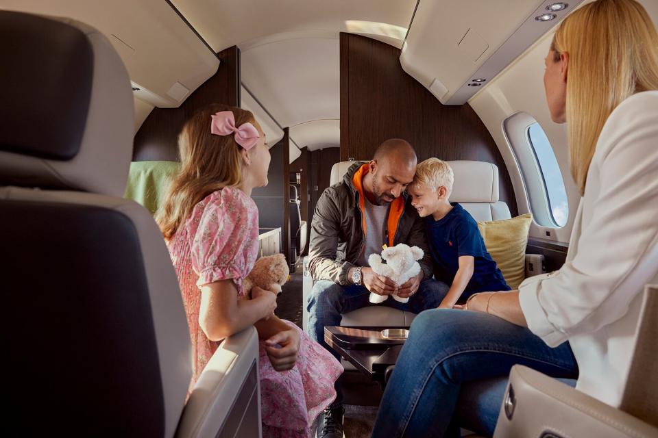 Family time on a VistaJet plane