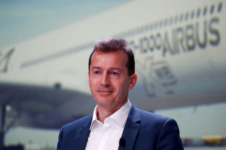 FILE PHOTO: Guillaume Faury, President of Airbus Commercial Aircraft, poses during Airbus's annual press conference on Full-Year 2018 results in Blagnac, near Toulouse, France, February 14, 2019. REUTERS/Regis Duvignau