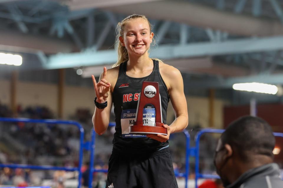 North Carolina State's Katelyn Tuohy, who graduated from North Rockland High School, finished second in the women's 5,000 meters at the NCAA Division I Indoor Track & Field Championships in Birmingham, Alabama on March 11, 2022.