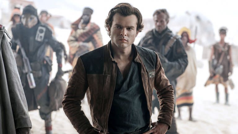 Alden Ehrenreich as Han Solo in <em>Solo: A Star Wars Story</em>