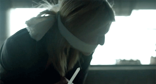 <p>In Season 2, <i>Homeland</i> star Claire Danes was featured in a lot of shots from chest up, or depicted sitting behind desks or, in this case, handcuffed to a rail after she was abducted. (Credit: Showtime) </p>