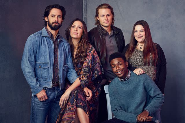 <p>Joe Pugliese/NBC/NBCU Photo Bank via Getty </p> Milo Ventimiglia as Jack, Mandy Moore as Rebecca, Logan Shroyer as Kevin, Niles Fitch as Randall, Hannah Zeile as Kate in 'This is Us.'