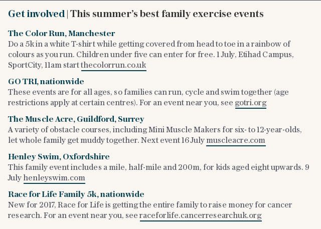 Get involved: | This summer’s best family exercise events