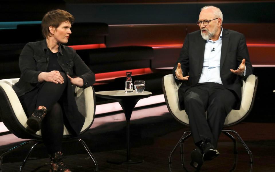 Der Politologe Herfried Münkler (rechts) sieht den Wandel des deutschen Polit-Diskurses auch im Auftreten der AfD begründet. (Bild: ZDF / Cornelia Lehmann)