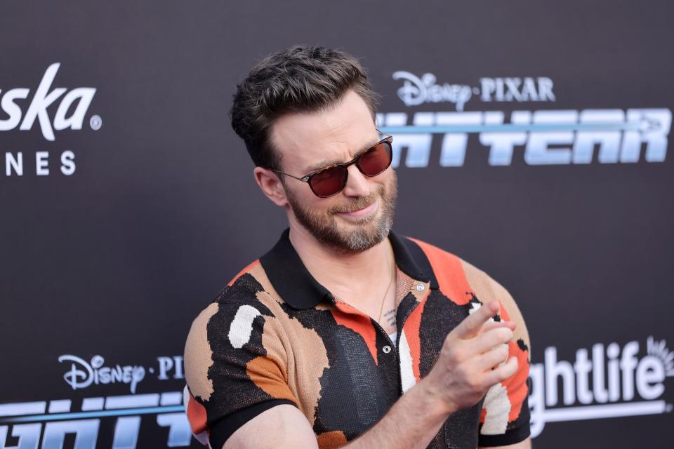 Chris Evans attends Disney And Pixar's "Lightyear" premiere at El Capitan Theatre