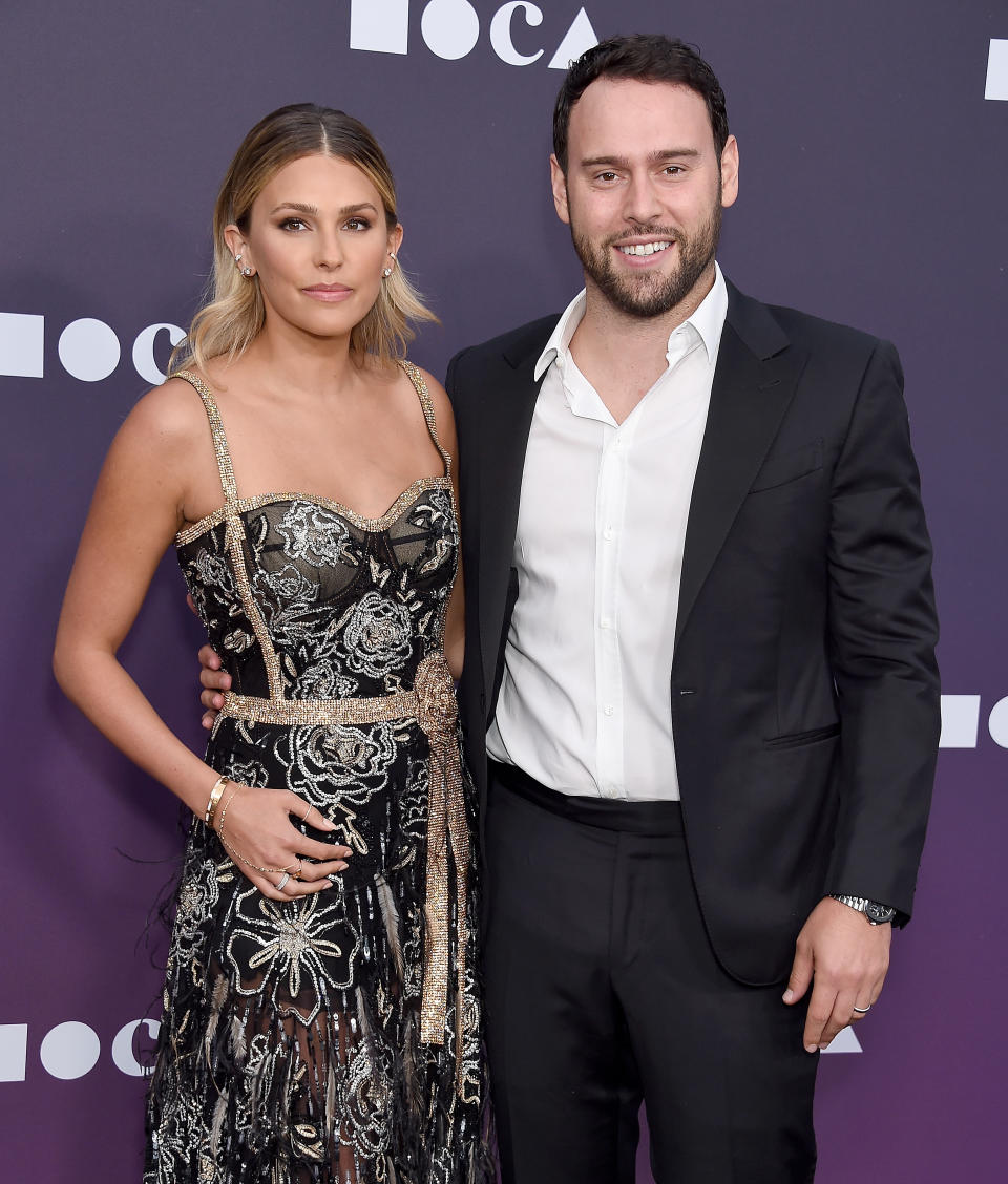 LOS ANGELES, CA - MAY 18:  Scooter Braun and Yael Cohen Braun attend the MOCA Benefit 2019 at The Geffen Contemporary at MOCA on May 18, 2019 in Los Angeles, California.  (Photo by Gregg DeGuire/FilmMagic)