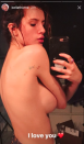 <p>Bella Thorne left little to the imagination as she showed off her "I Love You" tattoo.</p>