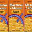 <p>Trader Joe’s private label products are known to be hidden gems, and their <a href="https://www.amazon.com/Trader-Joes-Macaroni-Wisconsin-Cheddar/dp/B00DLDHTMK?tag=syn-yahoo-20&ascsubtag=%5Bartid%7C10063.g.37574802%5Bsrc%7Cyahoo-us" rel="nofollow noopener" target="_blank" data-ylk="slk:Macaroni & Cheese with Wisconsin Cheddar;elm:context_link;itc:0;sec:content-canvas" class="link ">Macaroni & Cheese with Wisconsin Cheddar</a> is no exception. It’s a solid meal without any frills which isn’t necessarily a bad thing. The coloring is more off-white than the golden hue that you’d expect to see. While the dish could be cheesier, it did taste a bit lighter than the other brands. </p>