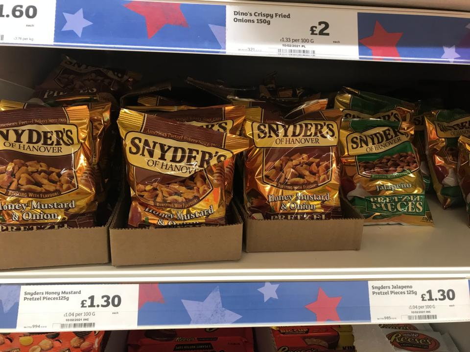 American grocery aisle in UK