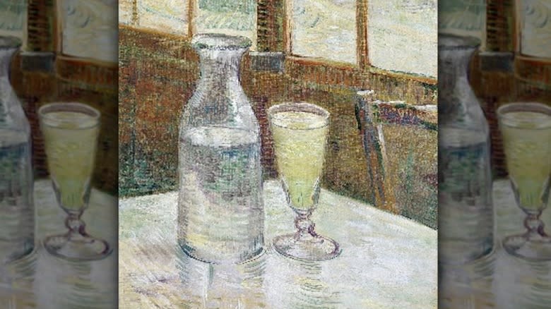 'Cafe Table with Absinthe' painting by Vincent van Gogh