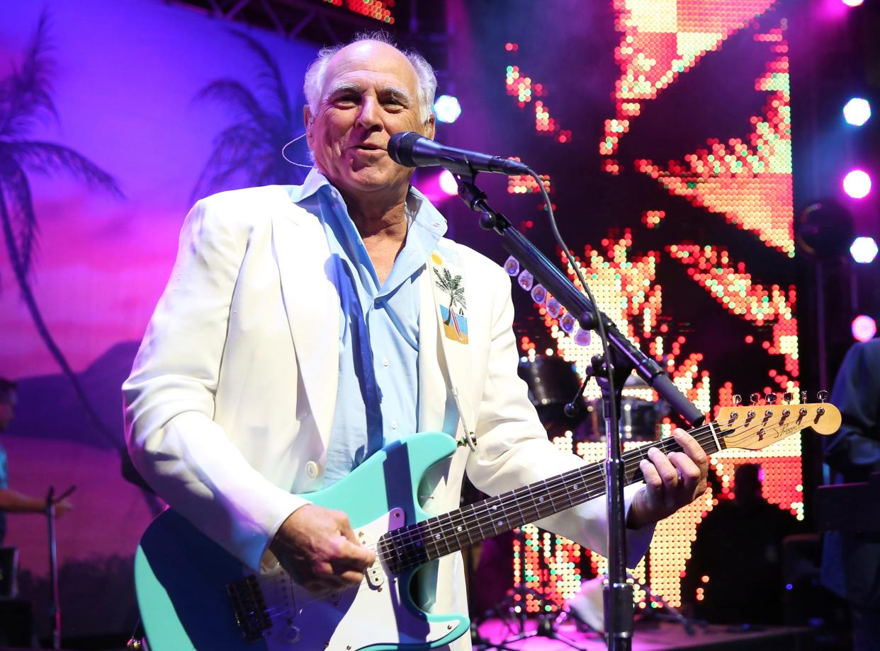 Jimmy Buffett performs at the after party for the premiere of "Jurassic World" in Los Angeles, on June 9, 2015. “Margaritaville” singer-songwriter Jimmy Buffett has died at age 76.