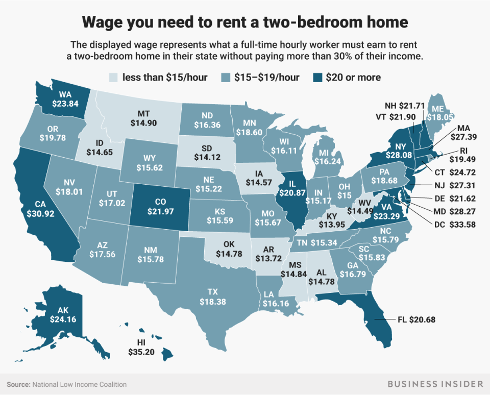 wage you need to rent two bedroom home map