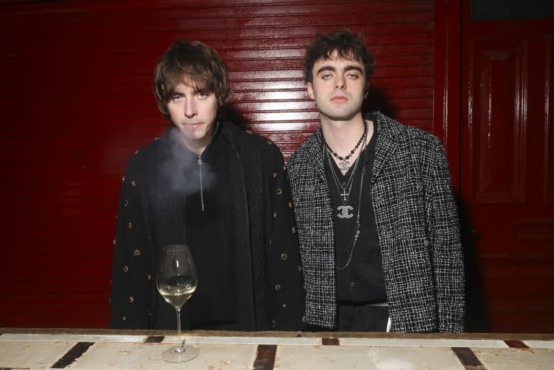 Brothers gonna work it out - Gene and Lennon Gallagher at Chanel's Manchester show.