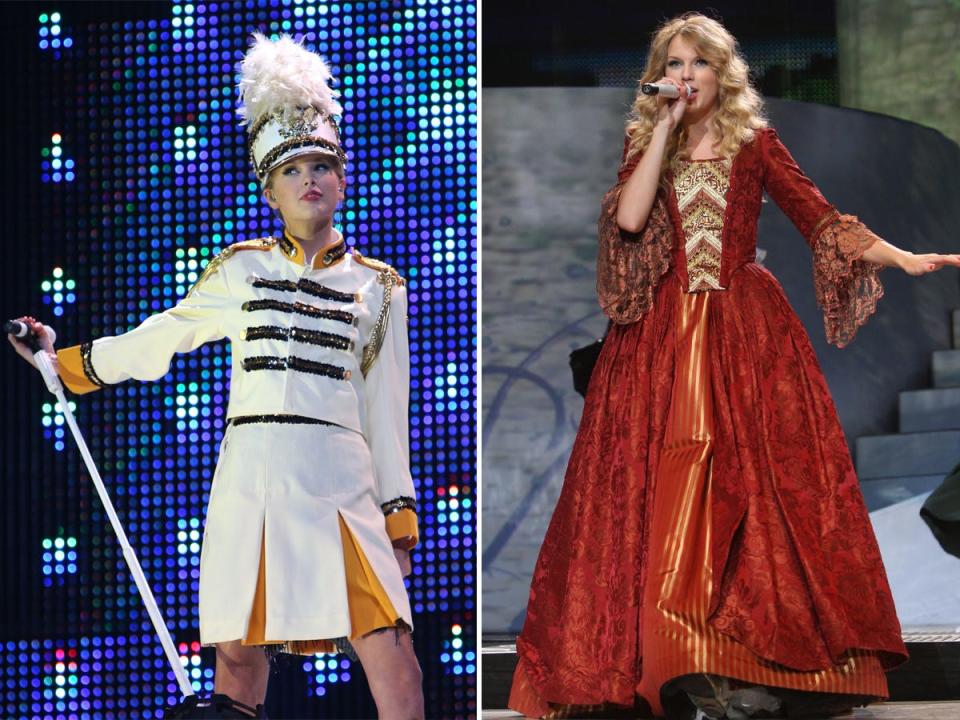 Taylor Swift performs at the Fearless Tour in New York City on August 27, 2009.