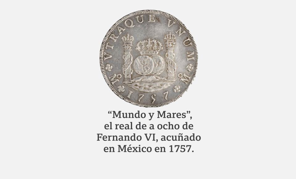 Ocho reales de Felipe VI III de 1757.