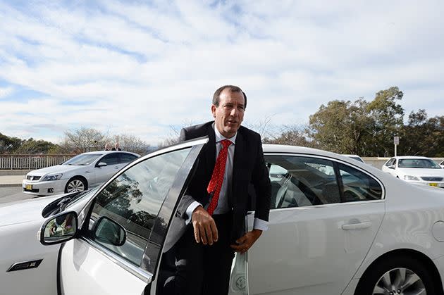 Queensland MP Mal Brough arrives at Parliament House in Canberra. Photo: AAP