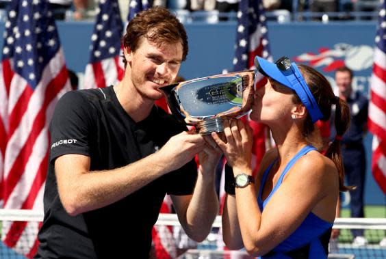 Jamie Murray and Martina Hingis won two mixed doubles Grand Slams together