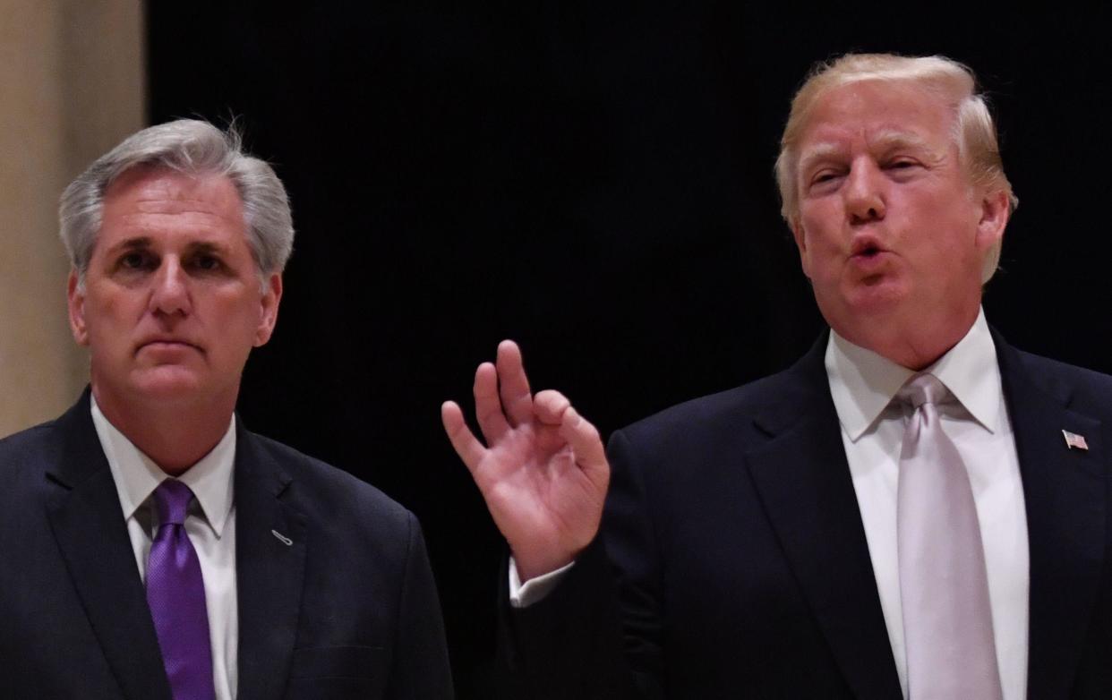 House Majority Leader Kevin McCarthy, left, has formed a close allegiance with Donald Trump: AFP/Getty Images